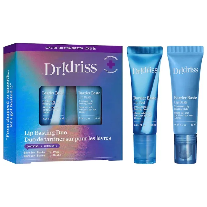 Dr. Idriss Barrier Baste Lip Basting Duo Exfoliating AHA Lip Treatment + Moisturizing Lip Balm Skincare Gift Set *Pre-Order*
