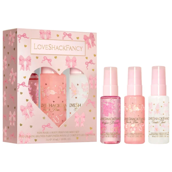 LoveShackFancy | Mini Hair and Body Perfume Mist Best Sellers Gift Set (Set de 3 mists de fragancia para cabello y cuerpo)
