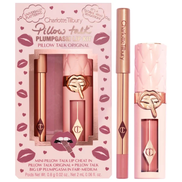 Charlotte Tilbury | Mini Pillow Talk Plumpgasm Lip Liner and Lip Gloss Set (Set mini de delineador y gloss labial voluminizador)