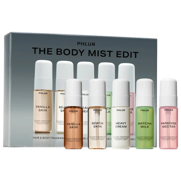 PHLUR | The Body Mist Edit Sampler Gift Set (Set muestrario de 5 mists de fragancia corporal)